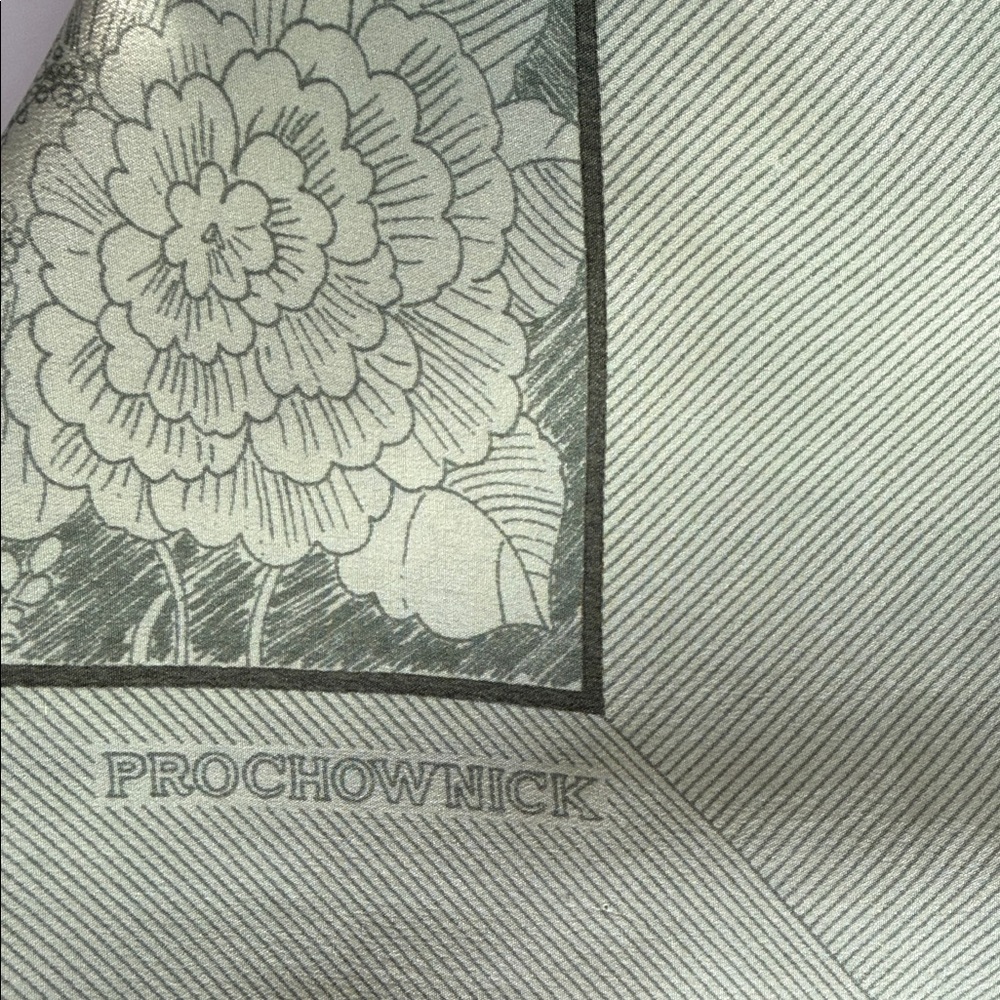 VTG Prochownick Authentic Square Silk Scarf Shawl Delicate Floral Design - Picture 5 of 16